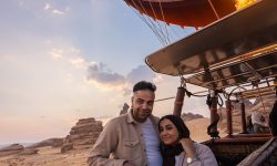Hot Air Balloon Rides: Soar over Al-Ula’s golden landscapes at sunrise